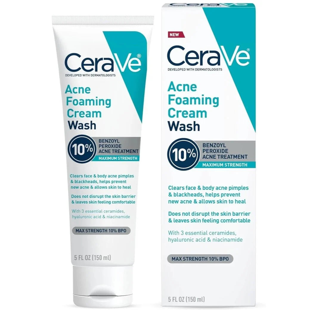 CeraVe Acne Foaming Cream Wash Benzoyl Peroxide