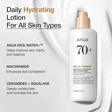 Anua Rice 70+ Intensive Moisturizing Milk
