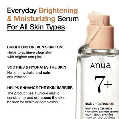Anua 7 Rice Ceramide Hydrating Barrier Serum — Deep Moisture & Skin Repair 50ml