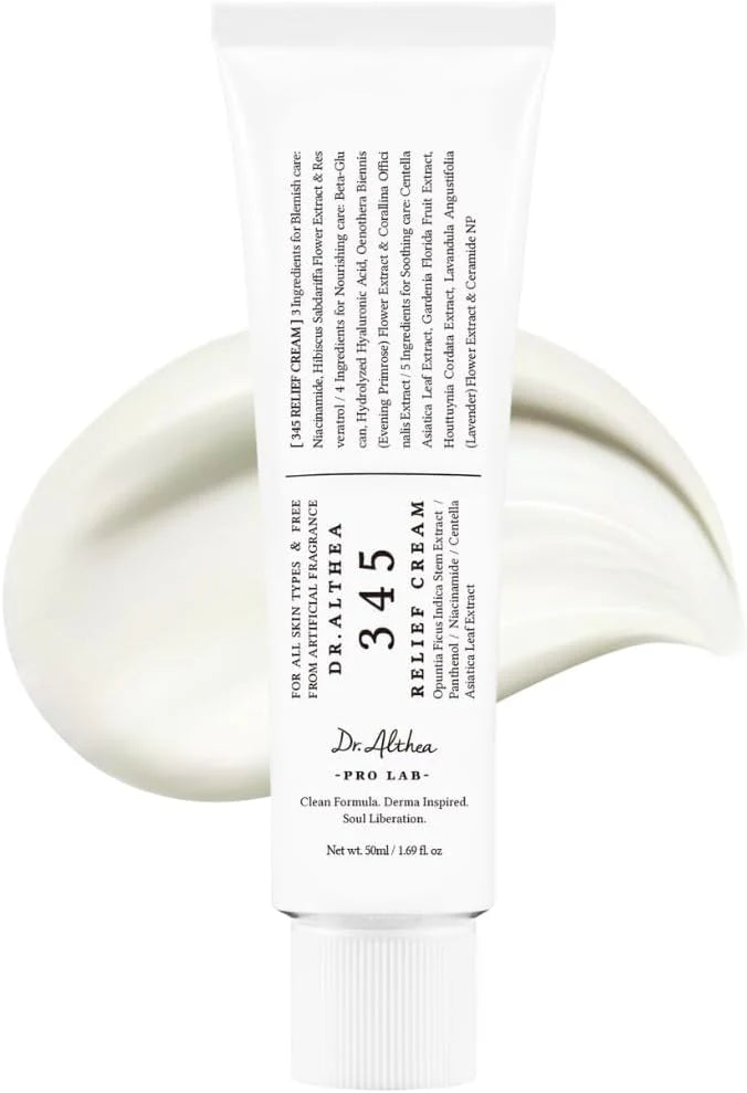 Dr. Althea 345 Relief Cream Tube — Fragrance-Free Korean Face Cream for Sensitive & Acne-Prone Skin
