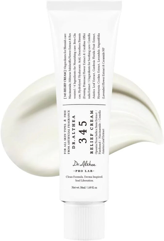 Dr. Althea 345 Relief Cream Tube — Fragrance-Free Korean Face Cream for Sensitive & Acne-Prone Skin
