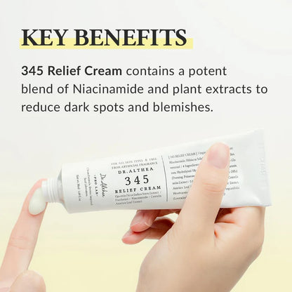 Dr. Althea 345 Relief Cream Tube — Fragrance-Free Korean Face Cream for Sensitive & Acne-Prone Skin