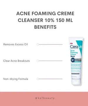 CeraVe Acne Foaming Cream Wash Benzoyl Peroxide