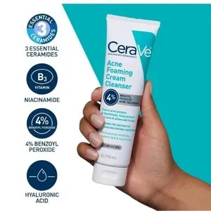 CeraVe Acne Foaming Cream Wash Benzoyl Peroxide