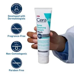 CeraVe Acne Foaming Cream Wash Benzoyl Peroxide